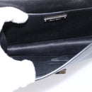 Miu Miu Matelasse Chain Shoulder Bag Leather Black Silver Auth 202224A-11