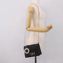 Miu Miu Matelasse Chain Shoulder Bag Leather Black Silver Auth 202224A-23