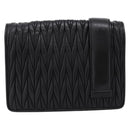 Miu Miu Matelasse Chain Shoulder Bag Leather Black Silver Auth 202224A-2