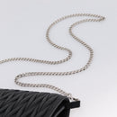 Miu Miu Matelasse Chain Shoulder Bag Leather Black Silver Auth 202224A-8