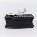 Miu Miu Matelasse Chain Shoulder Bag Leather Black Silver Auth 202224A-5