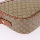 CELINE Macadam Shoulder Bag PVC Leather Beige Gold Tone Auth 202226-14