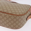CELINE Macadam Shoulder Bag PVC Leather Beige Gold Tone Auth 202226-15