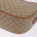 CELINE Macadam Shoulder Bag PVC Leather Beige Gold Tone Auth 202226-17