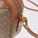 CELINE Macadam Shoulder Bag PVC Leather Beige Gold Tone Auth 202226-9