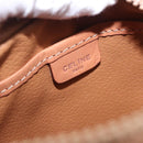 CELINE Macadam Shoulder Bag PVC Leather Beige Gold Tone Auth 202226-19