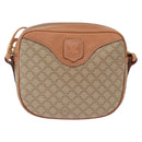 CELINE Macadam Shoulder Bag PVC Leather Beige Gold Tone Auth 202226-13