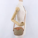 CELINE Macadam Shoulder Bag PVC Leather Beige Gold Tone Auth 202226-22