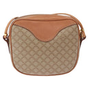 CELINE Macadam Shoulder Bag PVC Leather Beige Gold Tone Auth 202226-2