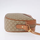CELINE Macadam Shoulder Bag PVC Leather Beige Gold Tone Auth 202226-3