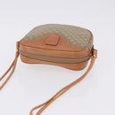 CELINE Macadam Shoulder Bag PVC Leather Beige Gold Tone Auth 202226-6