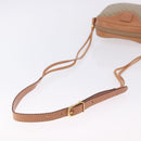 CELINE Macadam Shoulder Bag PVC Leather Beige Gold Tone Auth 202226-7