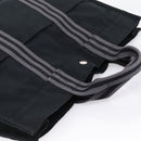 HERMES Fourre Tout MM Hand Bag Canvas Black Silver Auth 202228A-6