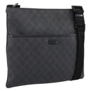 GUCCI GG Supreme Shoulder Bag PVC Black Silver 162904 Auth 202229A-1