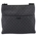 GUCCI GG Supreme Shoulder Bag PVC Black Silver 162904 Auth 202229A-13