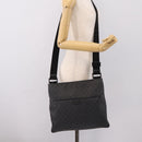 GUCCI GG Supreme Shoulder Bag PVC Black Silver 162904 Auth 202229A-23