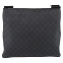 GUCCI GG Supreme Shoulder Bag PVC Black Silver 162904 Auth 202229A-2