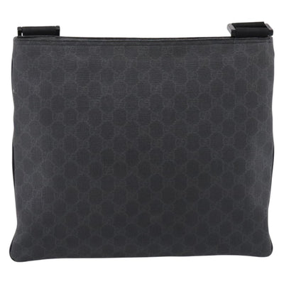 GUCCI GG Supreme Shoulder Bag PVC Black Silver 162904 Auth 202229A - 0