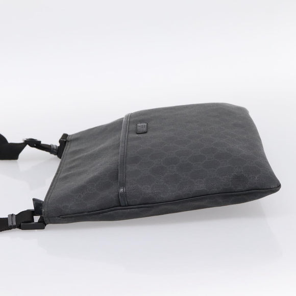 GUCCI GG Supreme Shoulder Bag PVC Black Silver 162904 Auth 202229A
