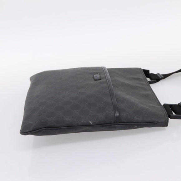 GUCCI GG Supreme Shoulder Bag PVC Black Silver 162904 Auth 202229A