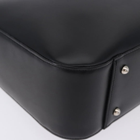 Burberrys Nova Check Hand Bag Leather Black Beige Auth 202233