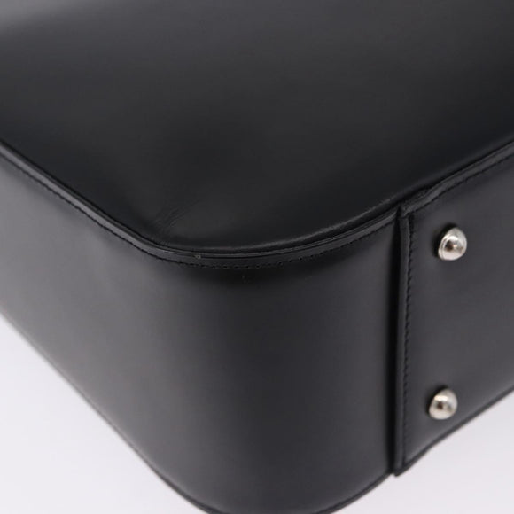 Burberrys Nova Check Hand Bag Leather Black Beige Auth 202233