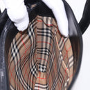 Burberrys Nova Check Hand Bag Leather Black Beige Auth 202233-22
