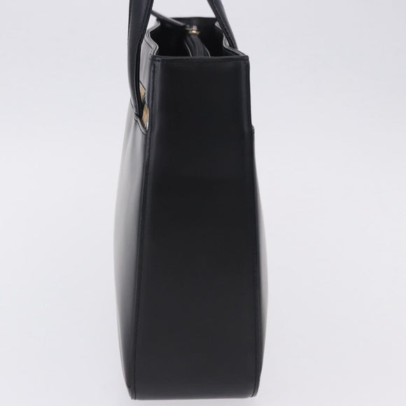 Burberrys Nova Check Hand Bag Leather Black Beige Auth 202233