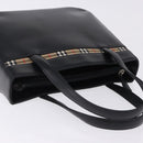Burberrys Nova Check Hand Bag Leather Black Beige Auth 202233-6