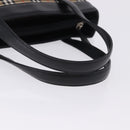 Burberrys Nova Check Hand Bag Leather Black Beige Auth 202233-7