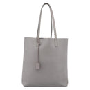 SAINT LAURENT Tote Bag Leather Gray Gold Tone Auth 202234-2