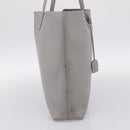 SAINT LAURENT Tote Bag Leather Gray Gold Tone Auth 202234-4