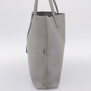 SAINT LAURENT Tote Bag Leather Gray Gold Tone Auth 202234-5