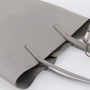 SAINT LAURENT Tote Bag Leather Gray Gold Tone Auth 202234-6