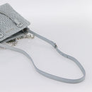 Miu Miu Matelasse Chain Shoulder Bag Leather 2way Light Blue Silver Auth 202235M-9
