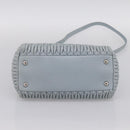 Miu Miu Matelasse Chain Shoulder Bag Leather 2way Light Blue Silver Auth 202235M-5
