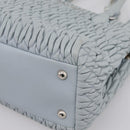 Miu Miu Matelasse Chain Shoulder Bag Leather 2way Light Blue Silver Auth 202235M-17