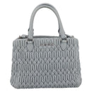 Miu Miu Matelasse Chain Shoulder Bag Leather 2way Light Blue Silver Auth 202235M-13
