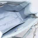 Miu Miu Matelasse Chain Shoulder Bag Leather 2way Light Blue Silver Auth 202235M-22