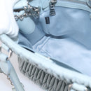 Miu Miu Matelasse Chain Shoulder Bag Leather 2way Light Blue Silver Auth 202235M-23