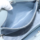 Miu Miu Matelasse Chain Shoulder Bag Leather 2way Light Blue Silver Auth 202235M-25