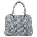 Miu Miu Matelasse Chain Shoulder Bag Leather 2way Light Blue Silver Auth 202235M-2
