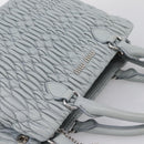 Miu Miu Matelasse Chain Shoulder Bag Leather 2way Light Blue Silver Auth 202235M-6