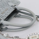 Miu Miu Matelasse Chain Shoulder Bag Leather 2way Light Blue Silver Auth 202235M-7