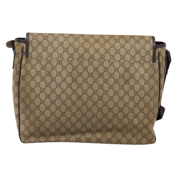 GUCCI GG Supreme Shoulder Bag PVC Beige 222291 Auth 202237