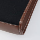 BURBERRY Hand Bag Canvas 2way Silver Black Auth 202239V-16