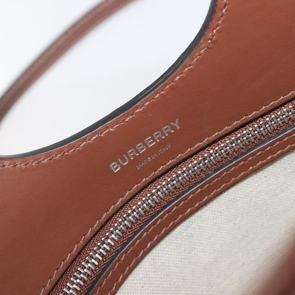 BURBERRY Hand Bag Canvas 2way Silver Black Auth 202239V