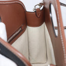 BURBERRY Hand Bag Canvas 2way Silver Black Auth 202239V-21
