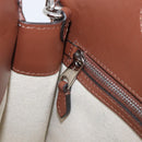 BURBERRY Hand Bag Canvas 2way Silver Black Auth 202239V-23