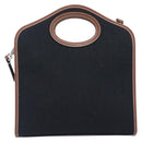 BURBERRY Hand Bag Canvas 2way Silver Black Auth 202239V-2
